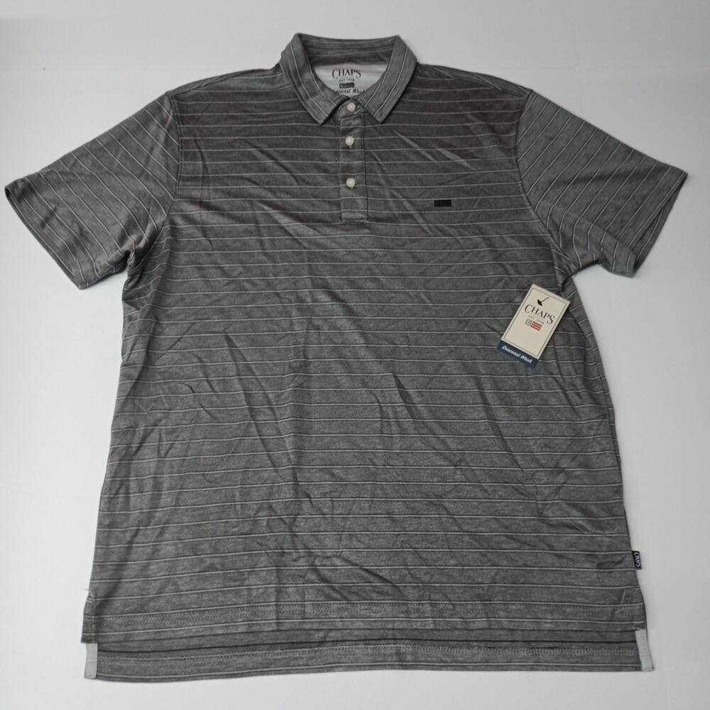 Chaps Milton Polo Shirt Men's XL Extra Large‎ Gray Seacoast Wash Super Soft